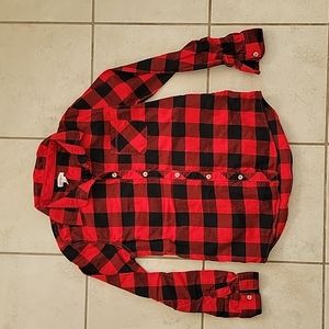 Boys cat & jack xl (14-16) red Buffalo plaid